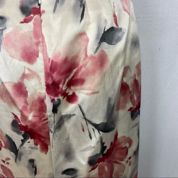 Jones New York Collection Petite High Waist Floral Silk Skirt Size 8P - Picture 4 of 9